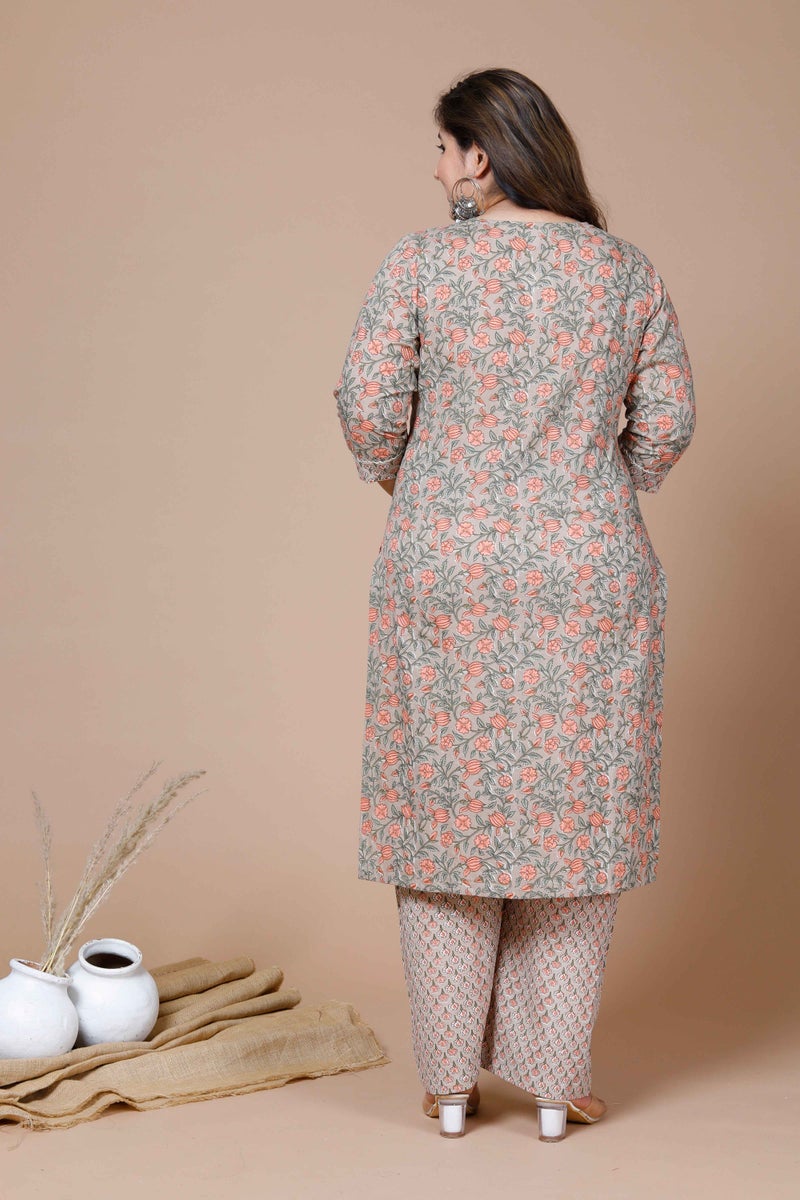 Miravan Floral Printed Kurta and Palazzo Set for Women - Image 4